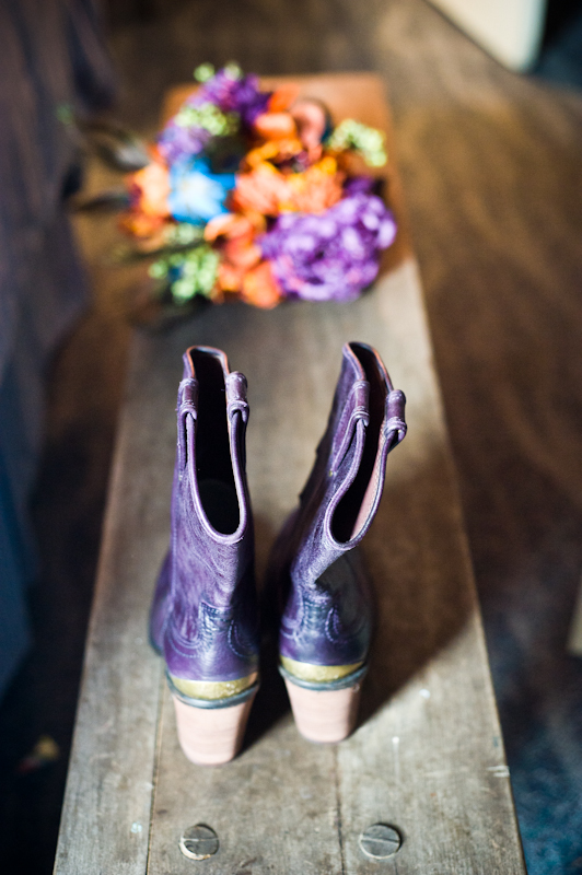  wear under your wedding dress than a purple pair of cowgirl boots Yes
